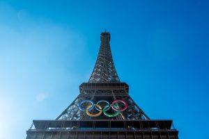 paris,,france, ,june,7,,2024:,olympic,rings,on,the